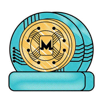 monera emblem icon over white background, vector illustration