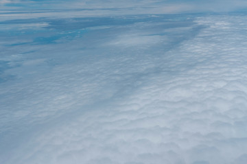view over white cloud. cloudscape of sky