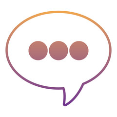 speech bubble icon over white background, vector illustration