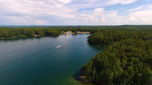 Beautiful landscape scenes at lake jocassee south carolina