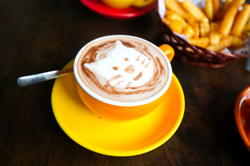 Mocca Hot Coffee on table