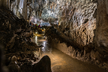 Cave of Valporquero. The Cave of Valporquero is located on the southern slope of the Cantabrian Mountains, north of the Province of León