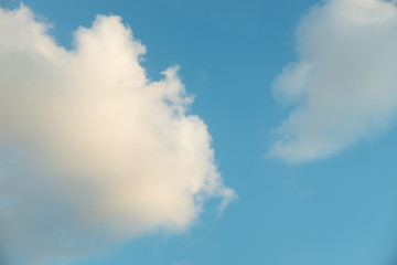 Blue sky with white clouds.