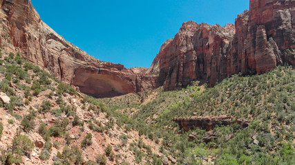 Amazing aerial view of beautiful canyon on a sunny summer day