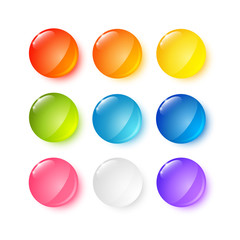 Set of glossy round buttons