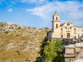 Fototapeta na wymiar Church of San Pietro Caveoso, Sassi di Matera, historic prehistoric center, UNESCO World Heritage Site, European Capital of Culture 2019