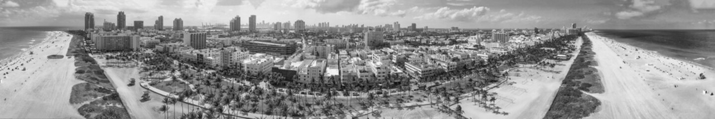 Miami Beach skyline, Florida. Aerial view in spring season