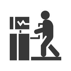 cardiac stress test, healthcare and medical related solid icon