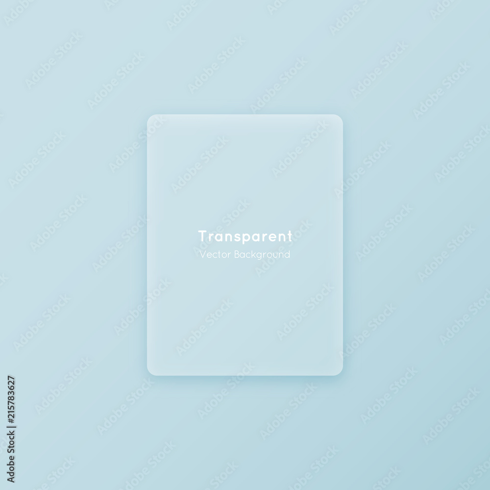 Poster translucent vertical vector matte glass shape. geometric abstract transparent plastic rectangle mate
