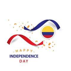 Happy Columbia Independent Day Vector Template Design Illustration