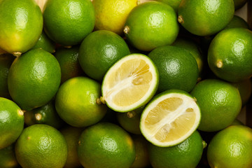 Bunch of fresh green limes