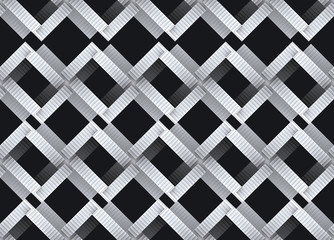 3d rendering. modern design of seamless intersection staircase pattern on black wall background.