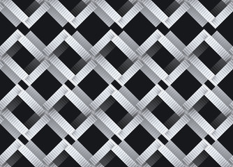 3d rendering. modern design of seamless intersection staircase pattern on black wall background.