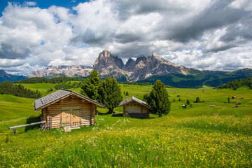 Fototapeta premium The beautiful Mountains view in Dolomites Italy.