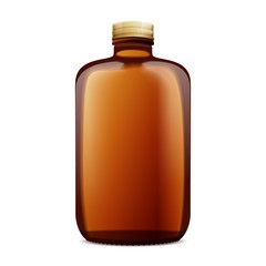 Fototapeta premium Dark Amber Glass Bottle Mockup