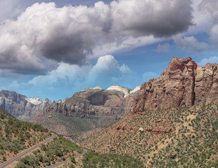 Zion National park, aerial view from drone