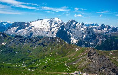 The beautiful Mountains view in Dolomites Italy.
