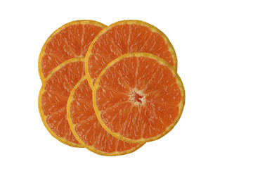 Orange slice on the white background.