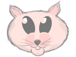 Hand drawn rat, cute cat sketch vector, print design hamster, children print on t-shirt girl