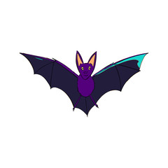 Bat is a nocturnal animal. A symbol of Halloween. The bat in flight