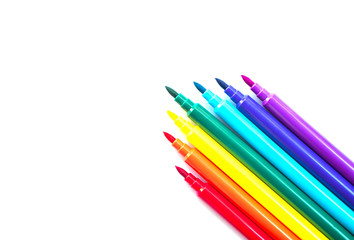 Set of colorful marker pens.