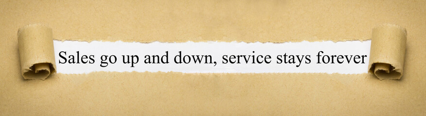 Sales go up and down, service stays forever