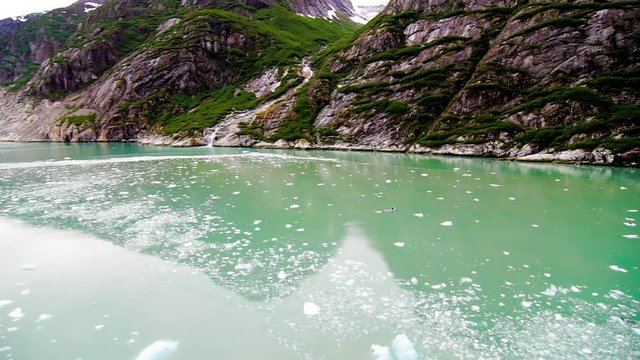 Tracy arm fjord scenery in june in alaska