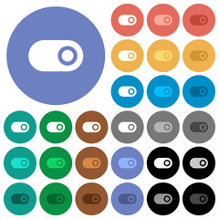 Toggle round flat multi colored icons