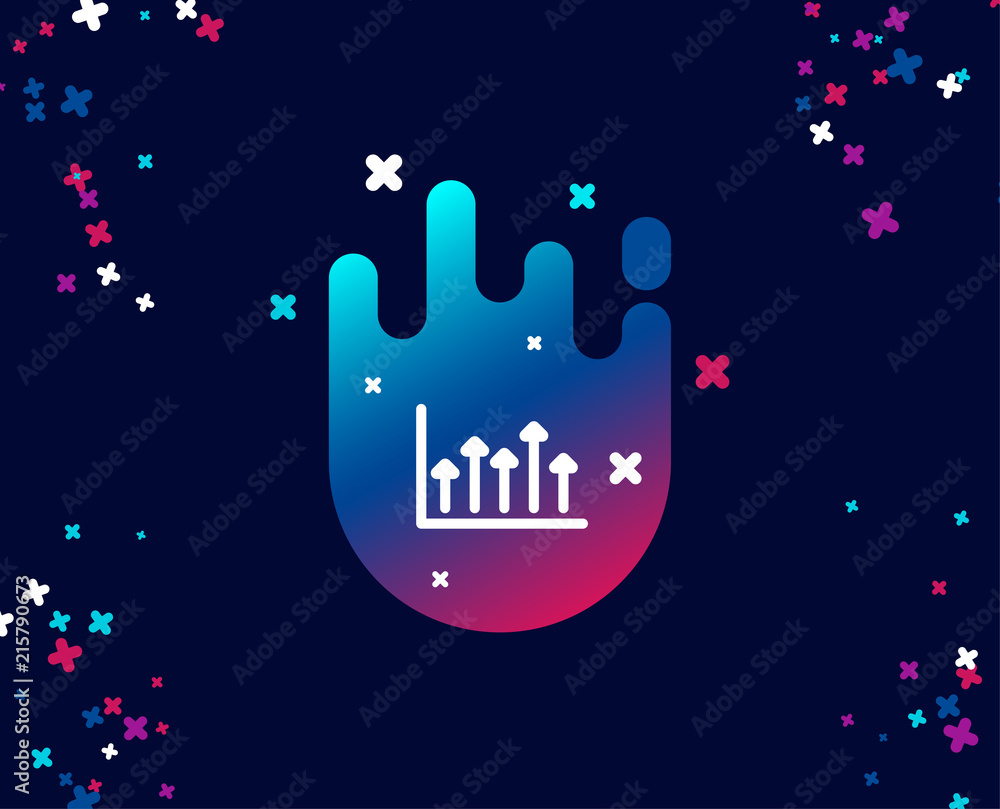 Poster growth chart simple icon. financial graph sign. upper arrows symbol. business investment. cool banne
