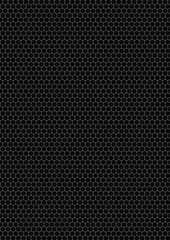 White color hexagon grid on black, a4 size background