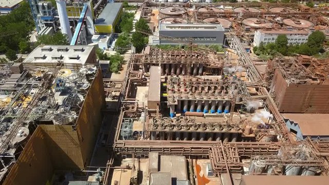 Alumina processing plant, aerial view