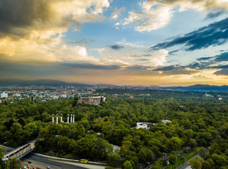 Mexico City - Chapultepec panoramic view - sunset