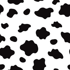 Black and white dalmatian skin print. Vector seamless pattern for fabric,textile, wrapping. 