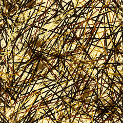 Grunge seamless pattern of randomly chaotic strip lines.