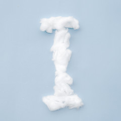 English alphabet letters In the concept of the clouds in the sky bright. pastel color tone