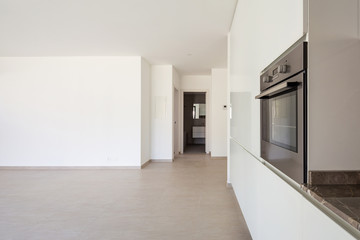 Interior of modern apartment, nobody inside, empty space