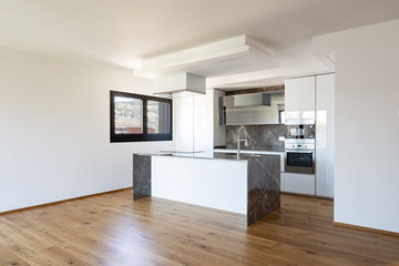 Interior of modern luxury apartment, empty attic