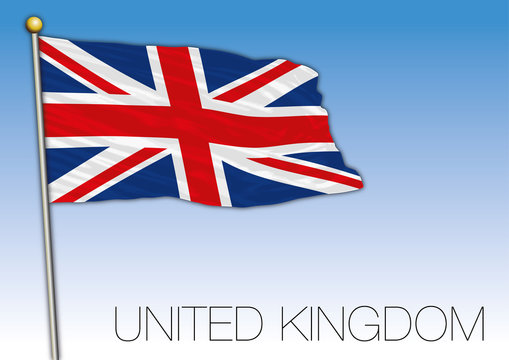 Union Jack flag, United Kingdom, vector illustration