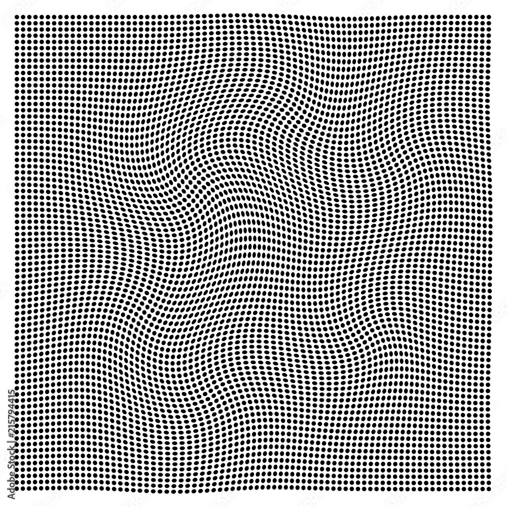 Poster dotted image with optical effect. vector design element.