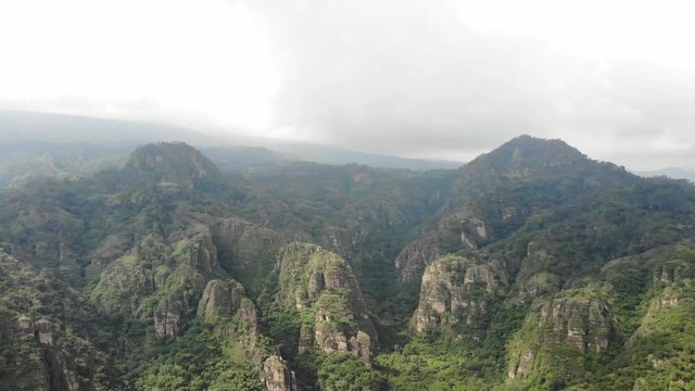 Aerial view of the mountains in Amatl&aacute;n, Morelos