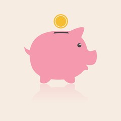 The moneybox icon, Cash and money, Pig coin