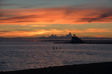 Fototapeta premium Astonishing sunset at seashore in Finland