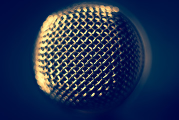 microphone on stage. close-up.
