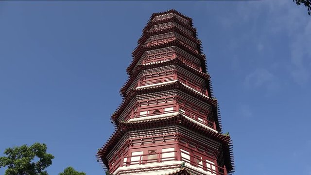 Flower  Pagoda (Hua Ta) at the Temple of the Six Banyan Trees (Liurong). Guangzhou, Guangdong, China