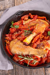 chicken with tomato and bell pepper