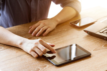 business man using tablet computer