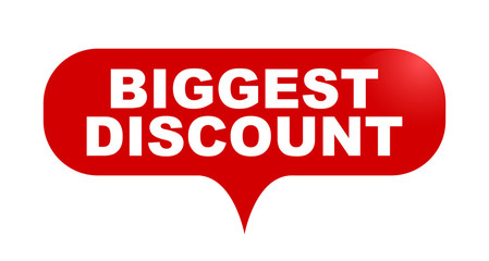 red vector bubble banner biggest discount