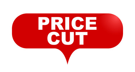 red vector bubble banner price cut
