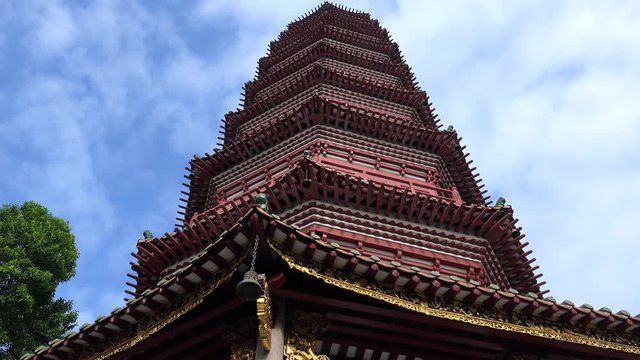 Flower  Pagoda (Hua Ta) at the Temple of the Six Banyan Trees (Liurong). Guangzhou, Guangdong, China