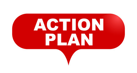 red vector bubble banner action plan